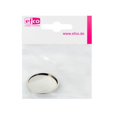 Основа за брошка, овал, 35 x 25 mm, сребриста