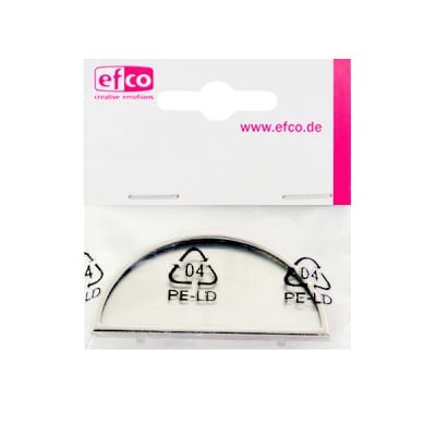 Основа за брошка, полукръг, 60 x 30 mm, сребриста