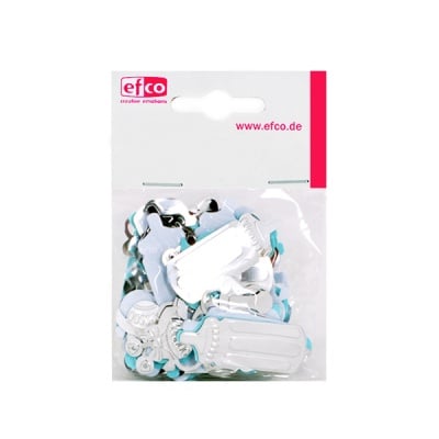 Пайети, Babymix, 25 - 45 mm, ~ 1000 бр, светлосини, бели и сребристи