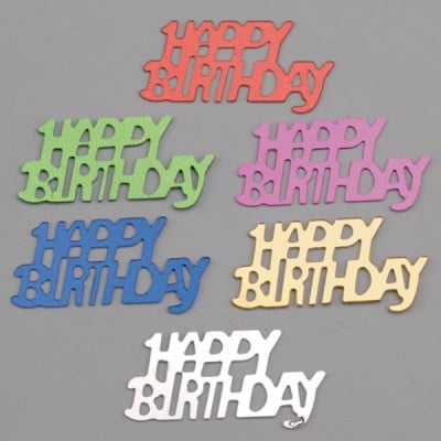 Пайети, Happy Birthday, 15 x 30 mm, ~ 1000 бр., микс