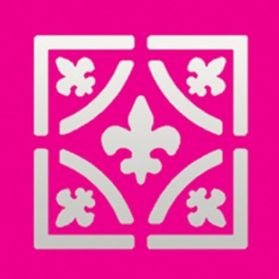 Пънч квадратен елегантен, Френска лилия, ~ 22 x 22 mm