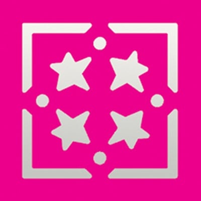 Пънч квадратен с рамка, Звезди, ~ 22 x 22 mm