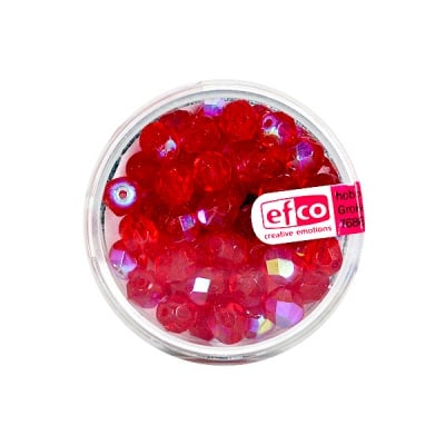 Перли, многостенни, преливащи цветове, 6 mm, 50 бр., червени