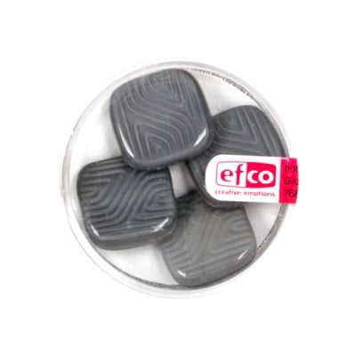 Перли Silky, плосък четириъгълник, 16x16 mm, 4 бр., сив мат