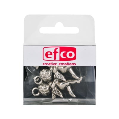 Пластмасова висулка, ангел, 22 x 38 mm, 2 бр., старо сребро