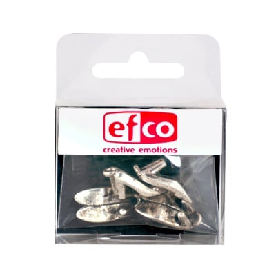 Пластмасова висулка, дамска обувка, 24 x 12 mm, 4 бр., старо сребро