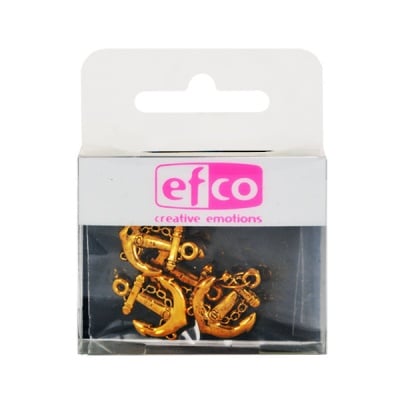 Пластмасова висулка, котва, 22 x 18 mm, 4 бр., старо злато