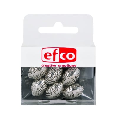 Пластмасови перли, 10 x 13 mm, 6 бр., старо сребро