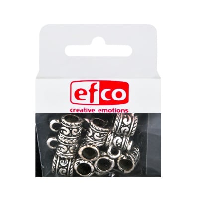 Пластмасови перли, 10 x 8 mm, 10 бр., старо сребро