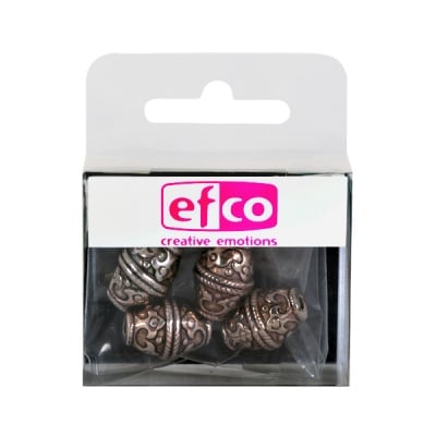 Пластмасови перли, 11 x 18 mm, 4 бр., старо сребро