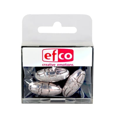 Пластмасови перли, 11 x 25 mm, 3 бр., старо сребро