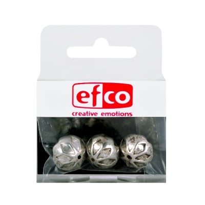 Пластмасови перли, 14 x 12 mm, 3 бр., старо сребро