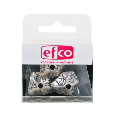 Пластмасови перли, 19 x 12 mm, 3 бр., старо сребро