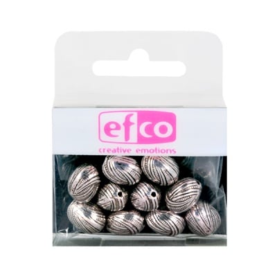 Пластмасови перли, 9 x 12 mm, 10 бр., старо сребро