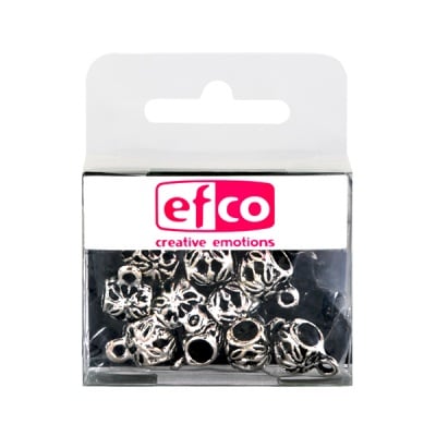 Пластмасови перли, 9 x 8 mm, 10 бр., старо сребро