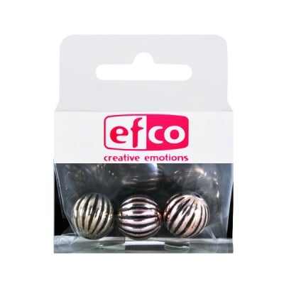 Пластмасови перли, ф 13 mm, 3 бр., старо сребро