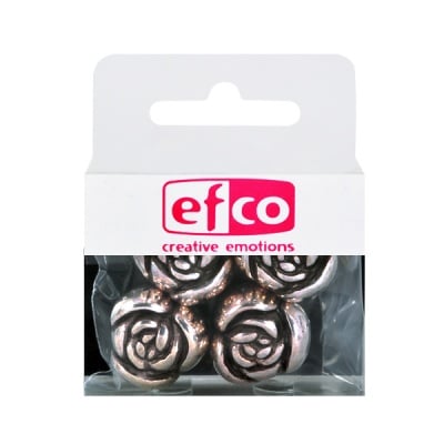 Пластмасови перли, ф 16 mm, 4 бр., старо сребро