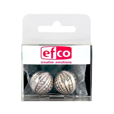 Пластмасови перли, ф 20 mm, 2 бр., старо сребро