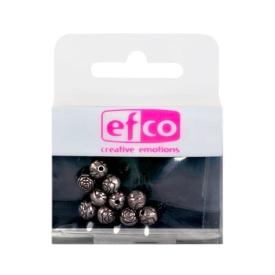 Пластмасови перли, ф 5 mm, 10 бр., старо сребро