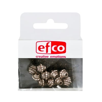 Пластмасови перли, ф 6 mm, 10 бр., старо сребро