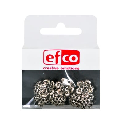 Пластмасово декоративно капаче за перли, ф 10 mm, 10 бр., старо сребро