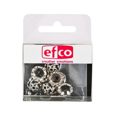 Пластмасово декоративно капаче за перли, ф 12 mm, 10 бр., старо сребро