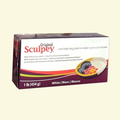 Полимерна глина Original WHITE Sculpey, 454g, бял