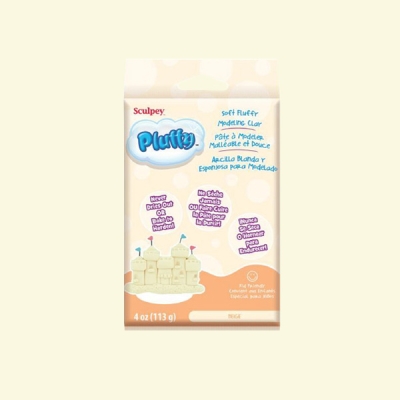 Полимерна глина Pluffy Sculpey, 113g, бежов