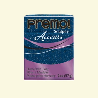 Полимерна глина Premo! Accents Sculpey, 57g, син гранит