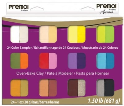 Комплект глина Premo! Accents Sculpey, 24 цвята