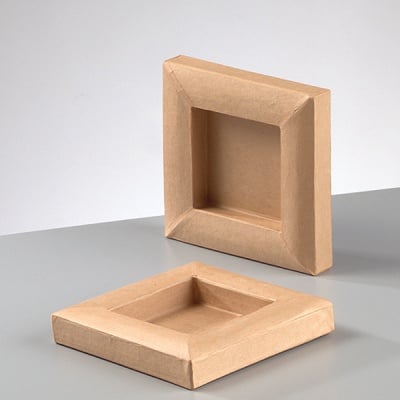 Рамка за картина от папие маше, квадрат, 15 x 15 x 2 cm