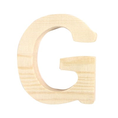 Буква декоративна RicoDesign, "G", натурално дърво, 8 cm