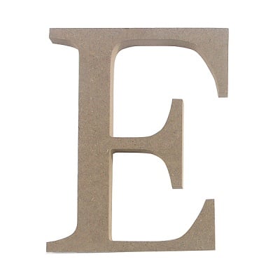 Декоративен символ RicoDesign, "E", MDF, 4,1x3,3 cm