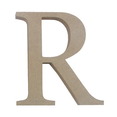 Декоративен символ RicoDesign, "R", MDF, 4,1x3,9 cm