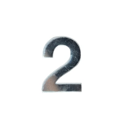 Декоративен символ RicoDesign, "2", SILVER, 32/23 mm