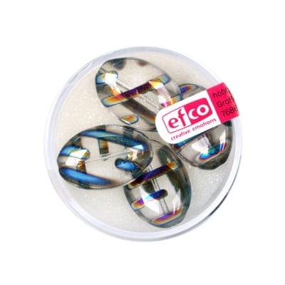 Рисувани перли, плосък овал, 20x14 mm, 4 бр., прозрачни линии