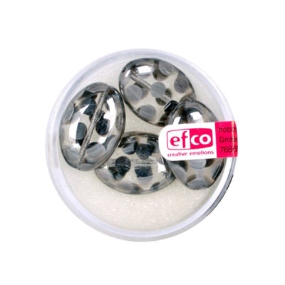 Рисувани перли, плосък овал, 20x14 mm, 4 бр., сребристи райета