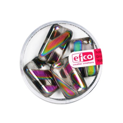 Рисувани перли, плосък правоъгълник, 19x12 mm, 4 бр., прозр. райета