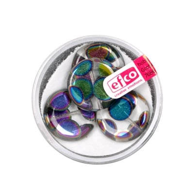 Рисувани перли, плоска сфера, 17 mm, 4 бр., прозрачни точки