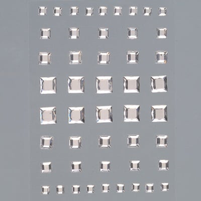 Самозалепващи кристали, Quadrat, квадрат, 4, 5, 6, 8 mm, 48 бр.