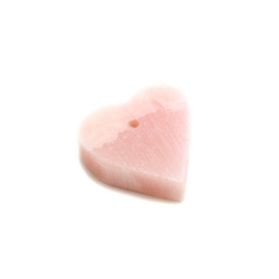 Сапунен камък за изработка на амулет във формата на сърце с отвор, розов