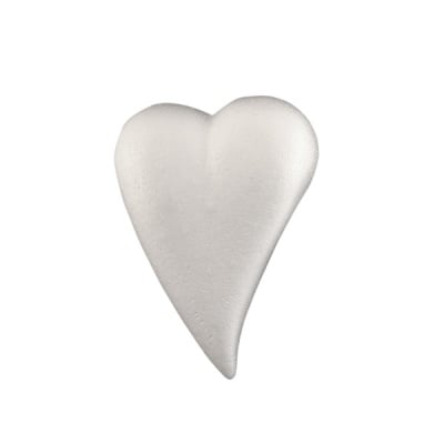 Сърце-капка от стиропор, бял, 200x140 mm