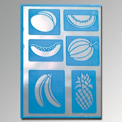 Шаблон самозалепващ, плодове, 6 части., DIN A5
