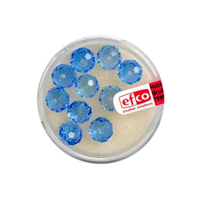 Шлифовани, многост. перли Brilliance, 6 x 8 mm, 10 бр., светлосини