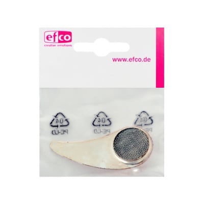 Сито - основа за брошка, капка, 25 х 55 mm, посребрена