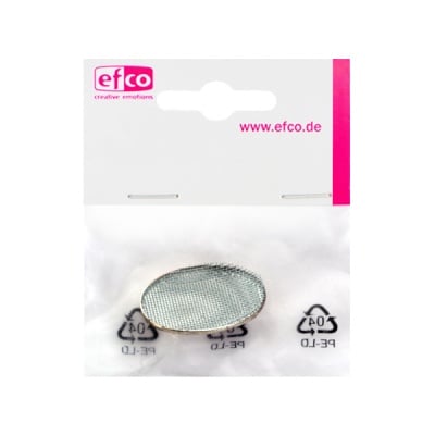 Сито - основа за брошка, овал, 22 х 32 mm, посребрена
