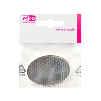 Сито - основа за брошка, овал, 37 х 48 mm, посребрена