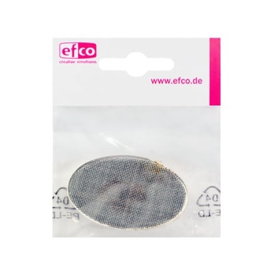 Сито - основа за брошка, овал, 40 х 25 mm, посребрена