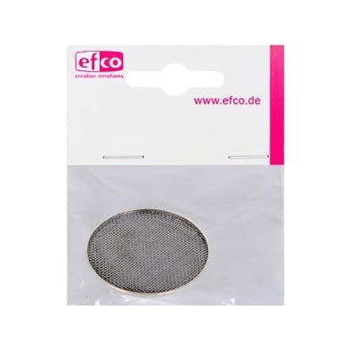 Сито - основа за брошка, овал, 48 х 37 mm, посребрена