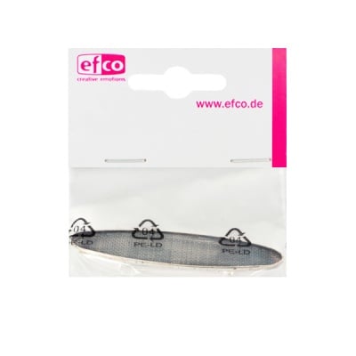 Сито - основа за брошка, овал, 68 х 18 mm, посребрена